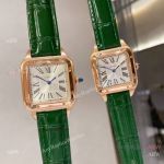 Copy Cartier Santos Dumont Couple Quartz watches Rose Gold